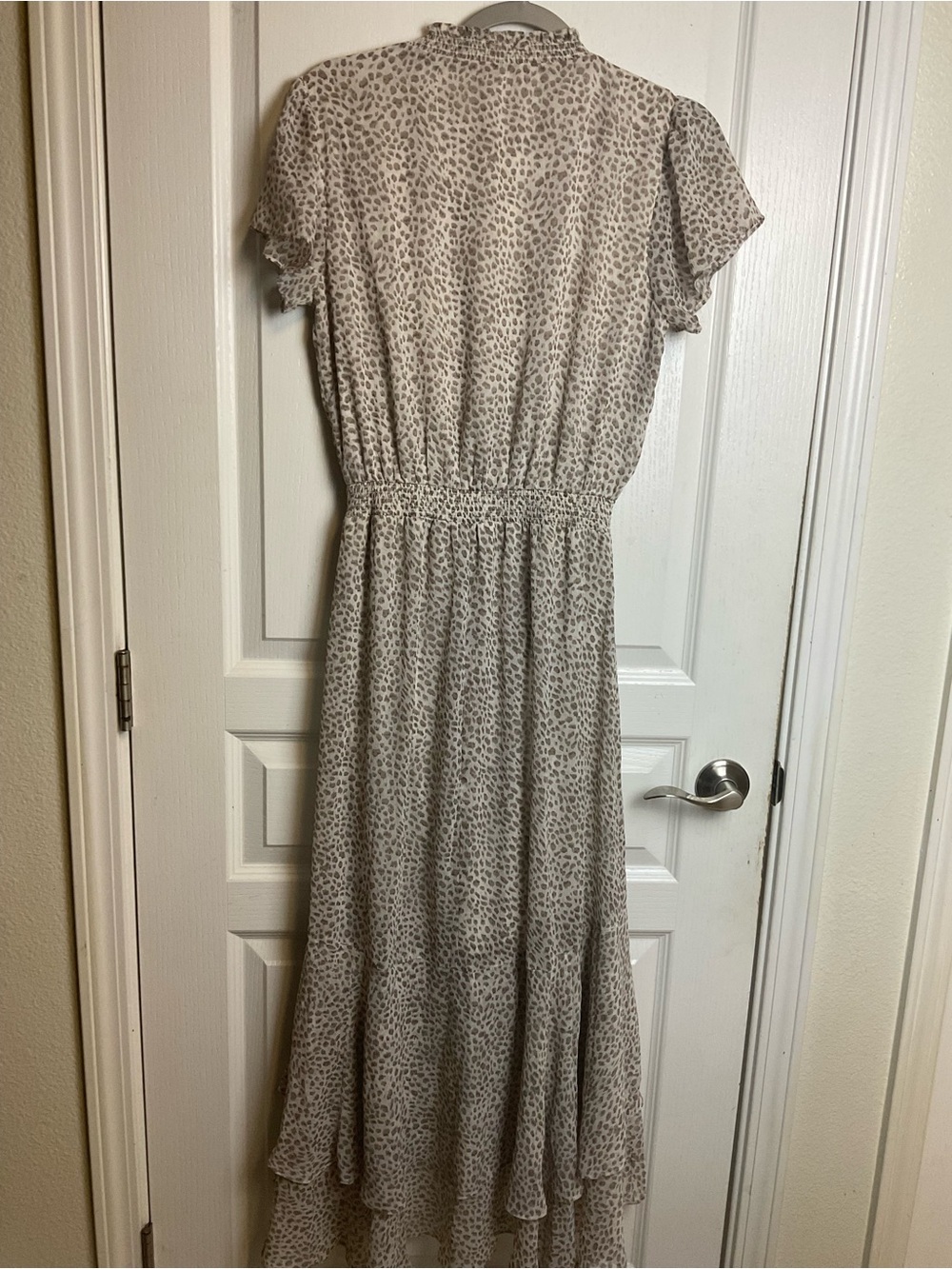 STATE Taupe Leopard Ruffle High-Low Maxi Dress - Picture 3 of 8